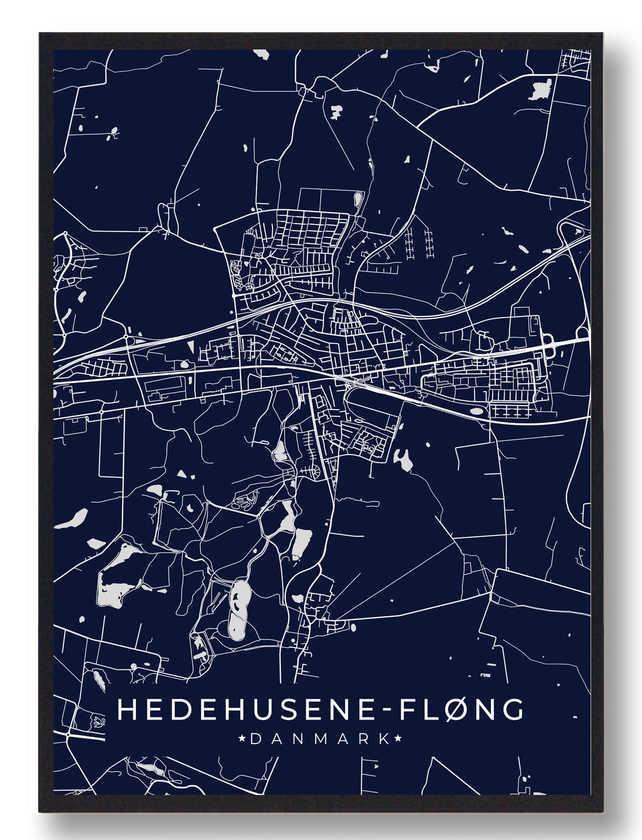 Hedehusene-fløng Plakat Mørkeblå  Størrelse:   15x21cm  A5