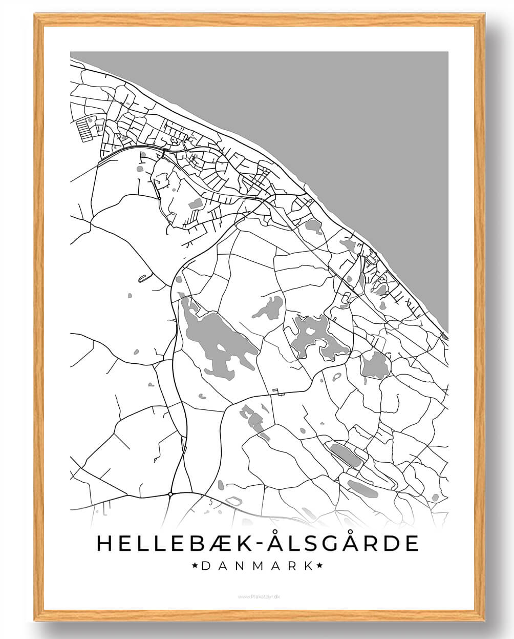Hellebæk ålsgårde   Plakat Hvid  Størrelse:   15x21cm  A5