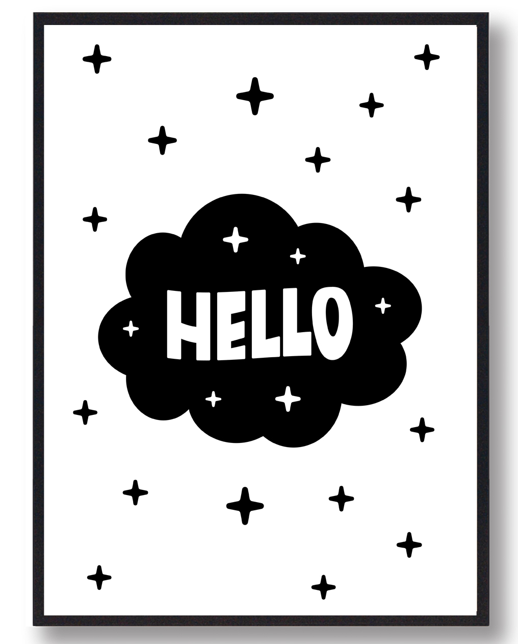 Hello Plakat  Størrelse:   21x29 7cm  A4