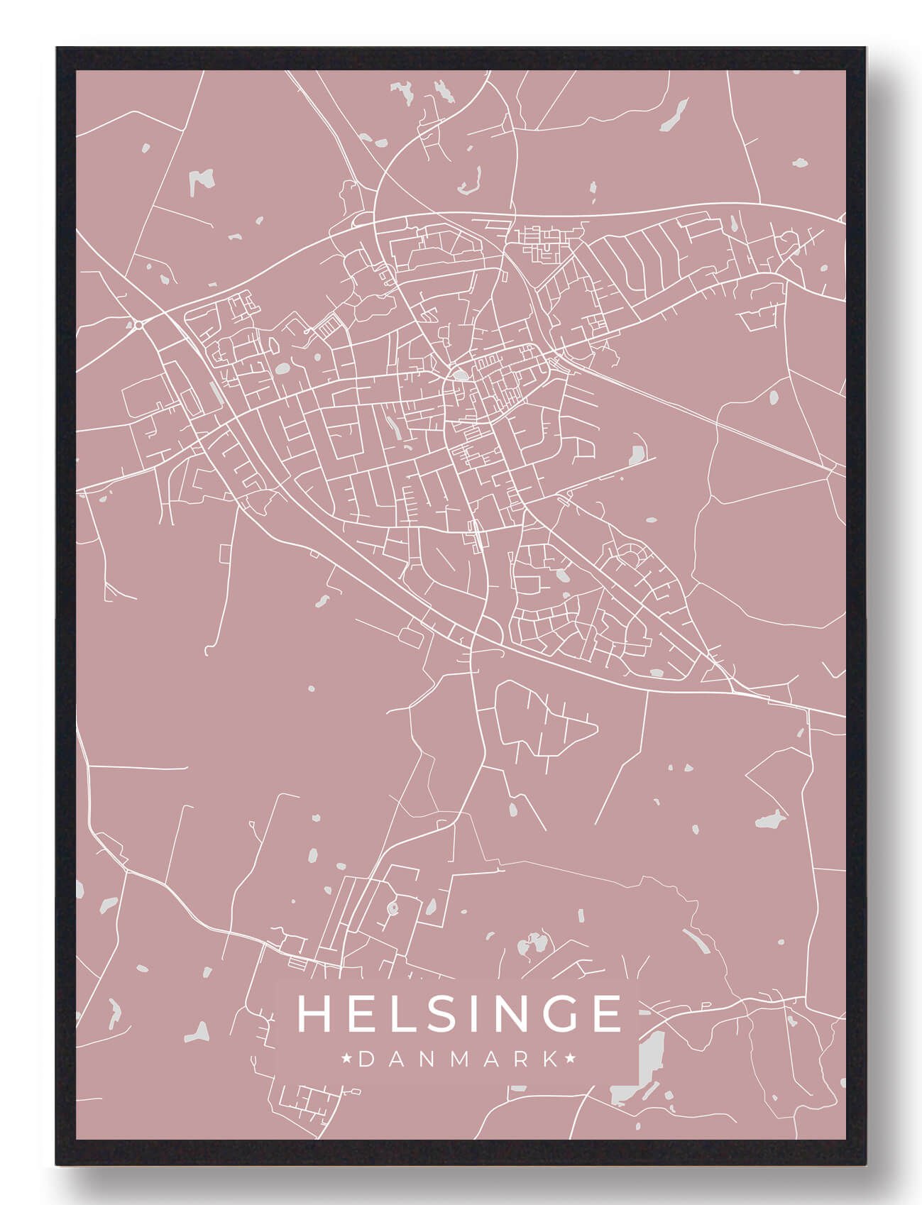 Helsinge Plakat Rosa  Størrelse:   15x21cm  A5