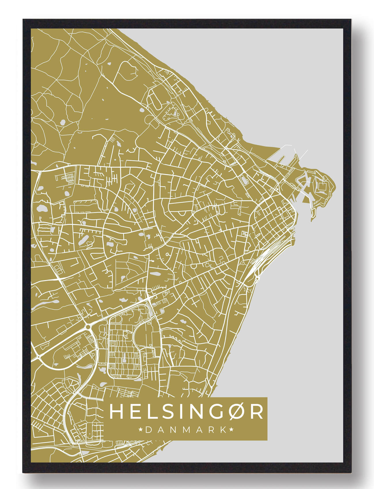 Helsingør Plakat Gul  Størrelse:   15x21cm  A5