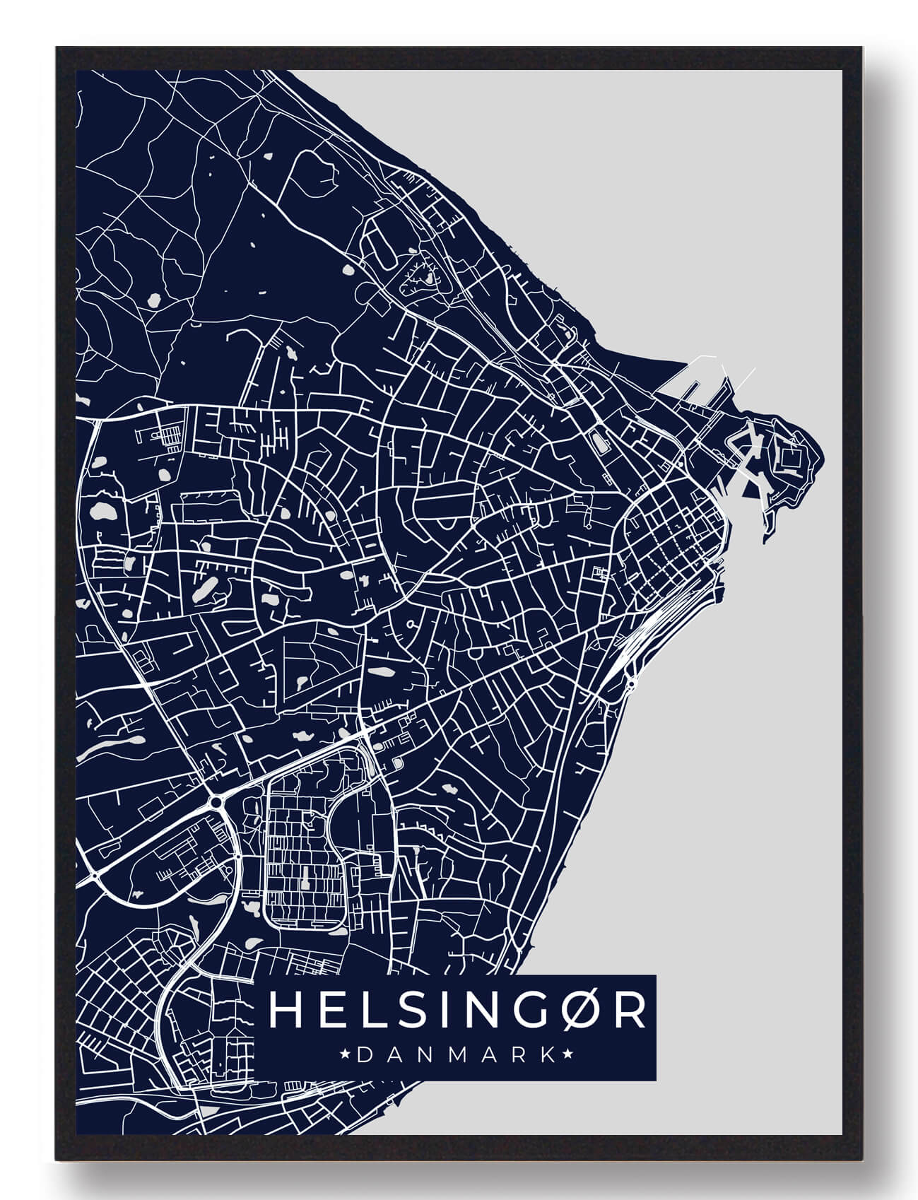 Helsingør Plakat Mørkeblå  Størrelse:   15x21cm  A5
