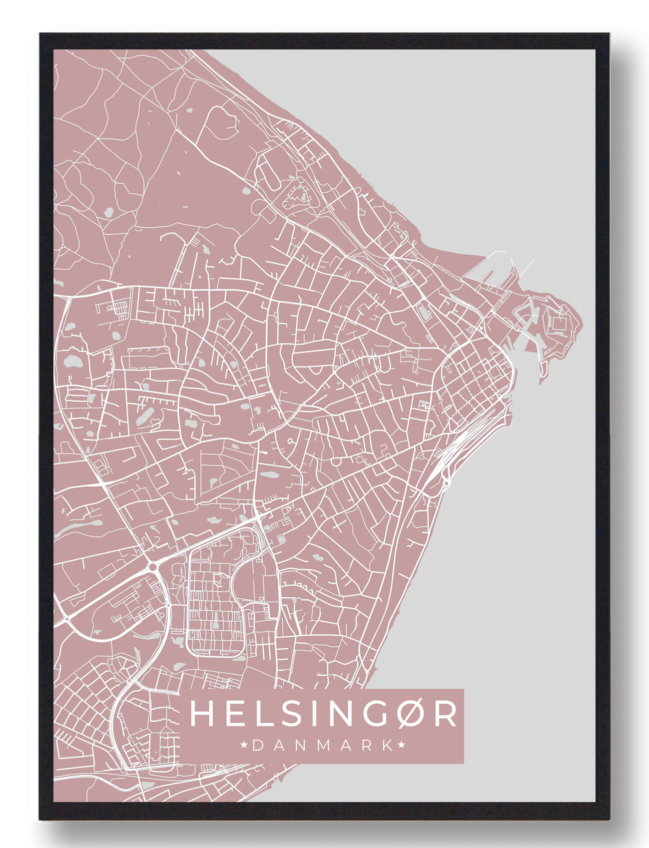Helsingør Plakat Rosa  Størrelse:   15x21cm  A5