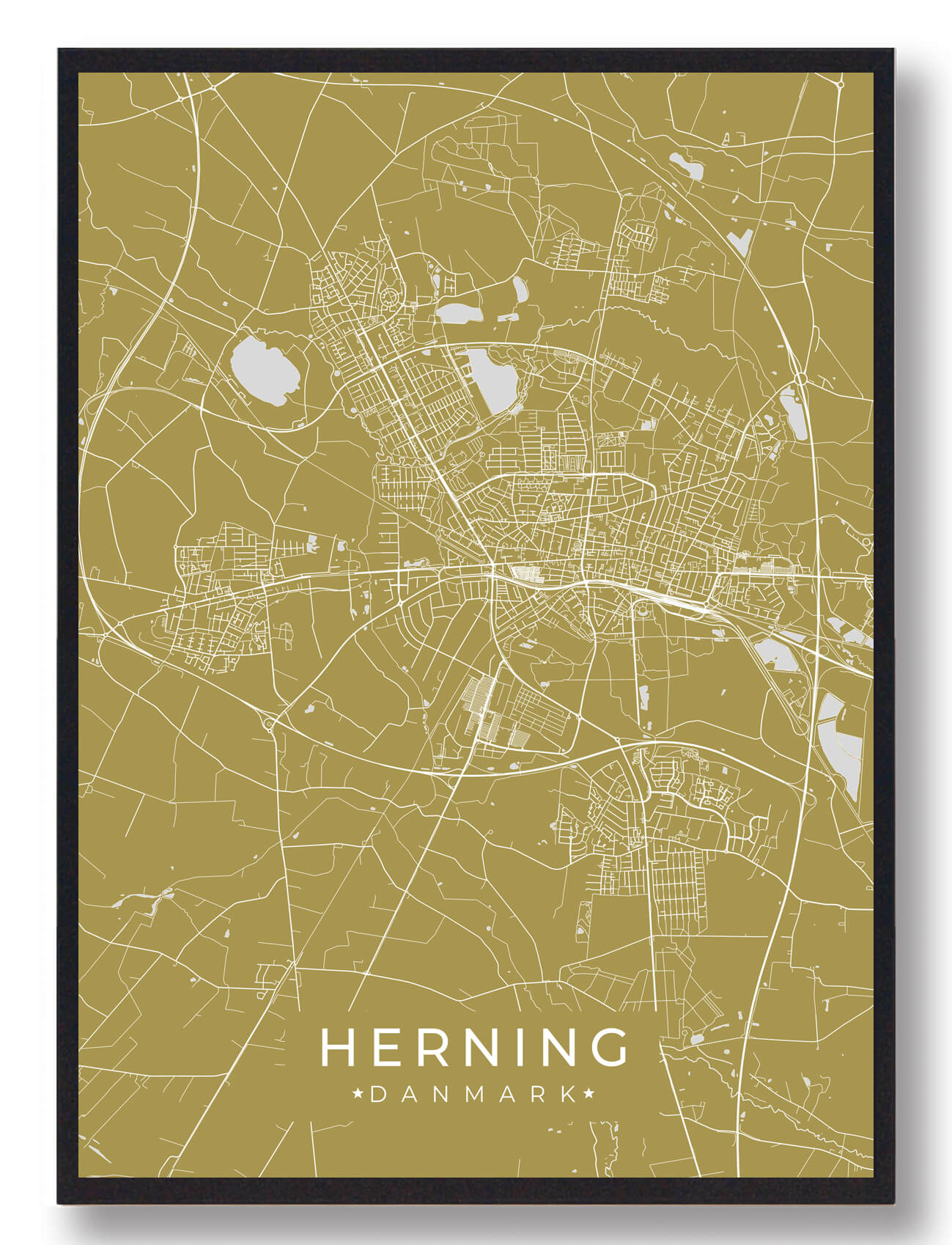 Herning Plakat Gul  Størrelse:   15x21cm  A5