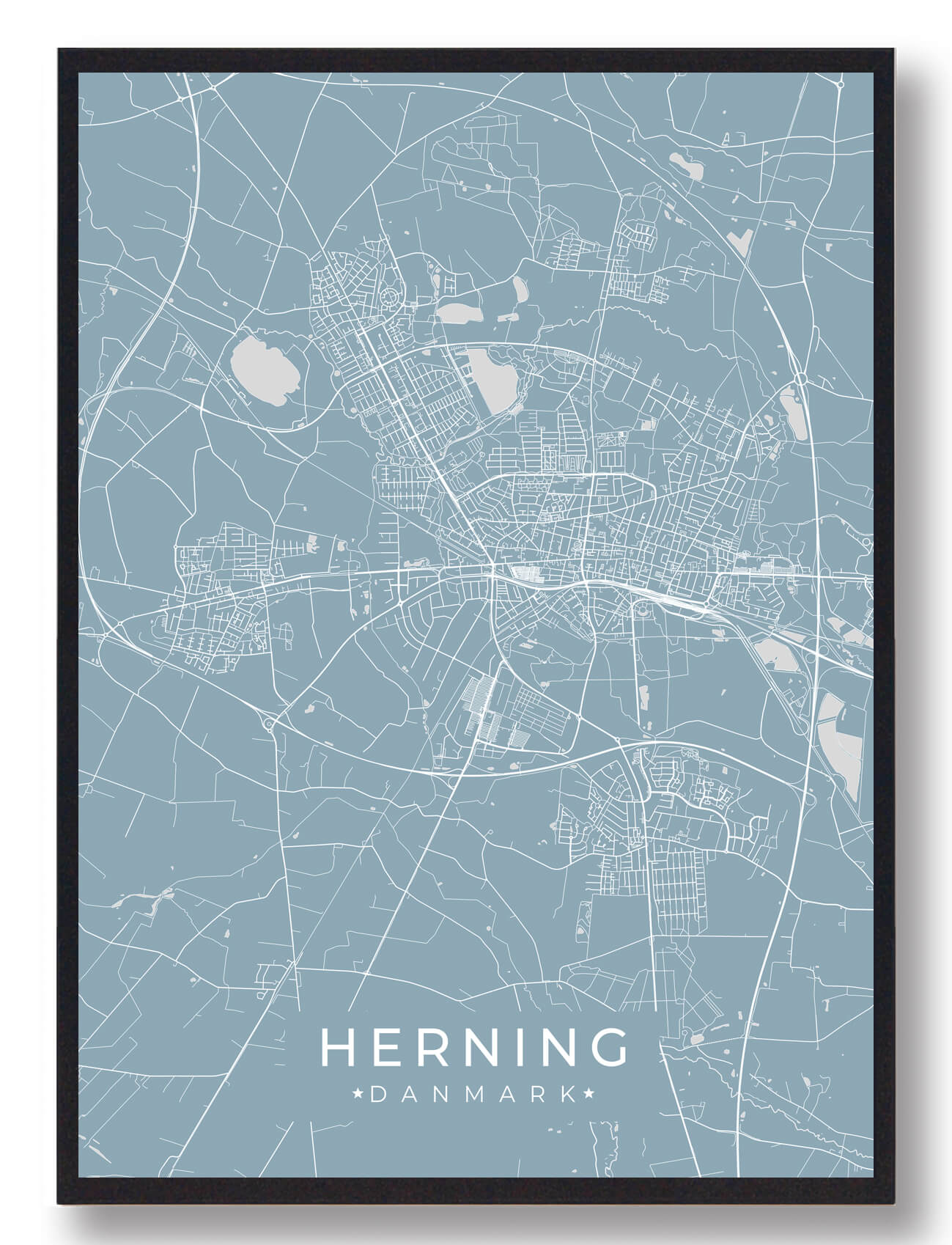 Herning Plakat Lyseblå  Størrelse:   15x21cm  A5
