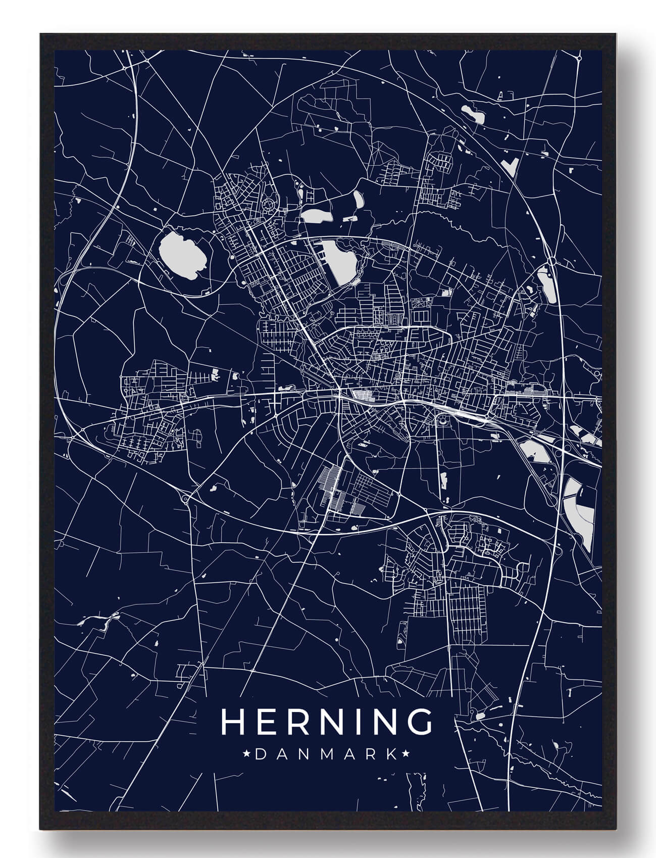 Herning Plakat Mørkeblå  Størrelse:   15x21cm  A5