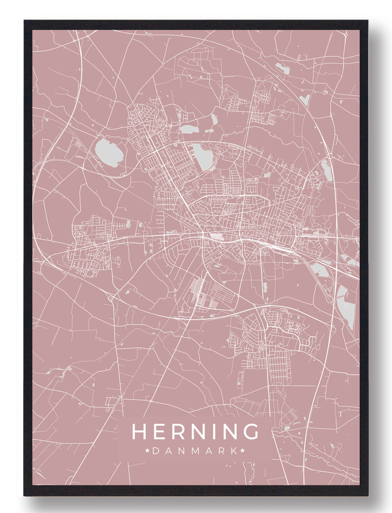 Herning Plakat Rosa  Størrelse:   15x21cm  A5