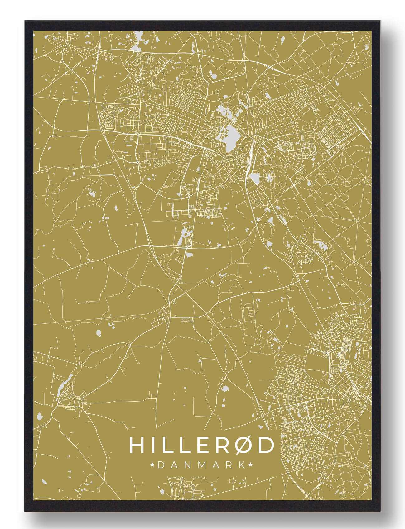 Hillerød Plakat Gul  Størrelse:   15x21cm  A5