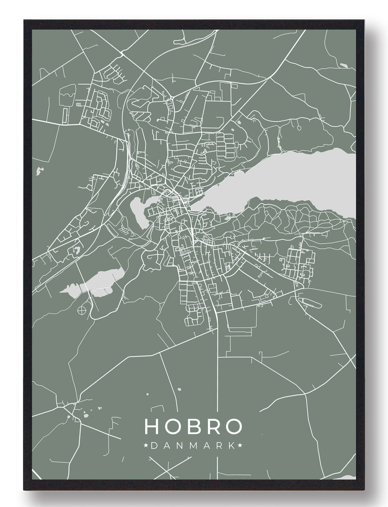 Hobro Plakat Grøn  Størrelse:   15x21cm  A5