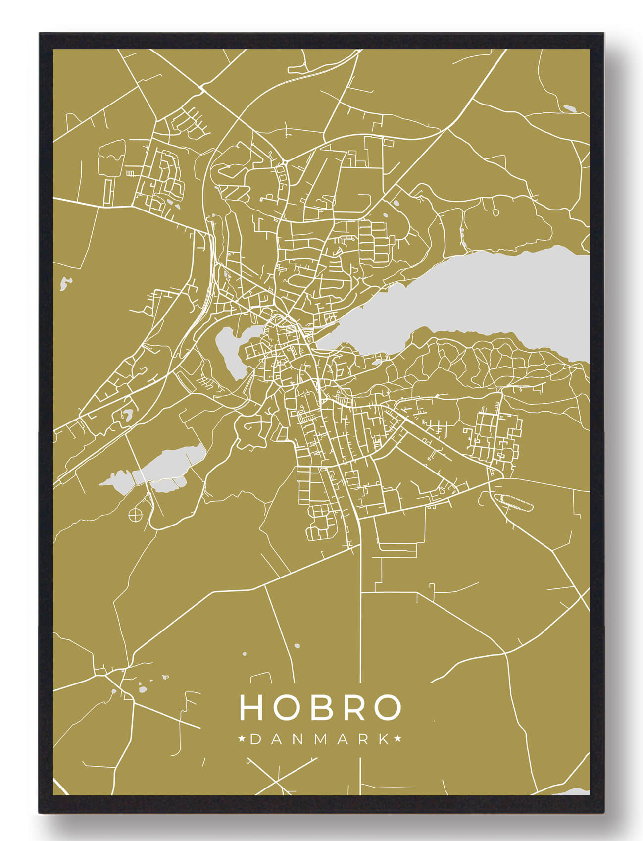 Hobro Plakat Gul  Størrelse:   15x21cm  A5