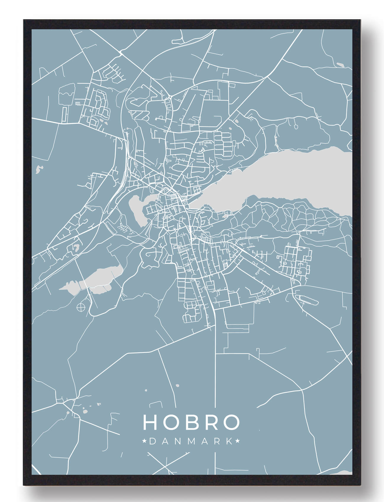 Hobro Plakat Lyseblå  Størrelse:   15x21cm  A5