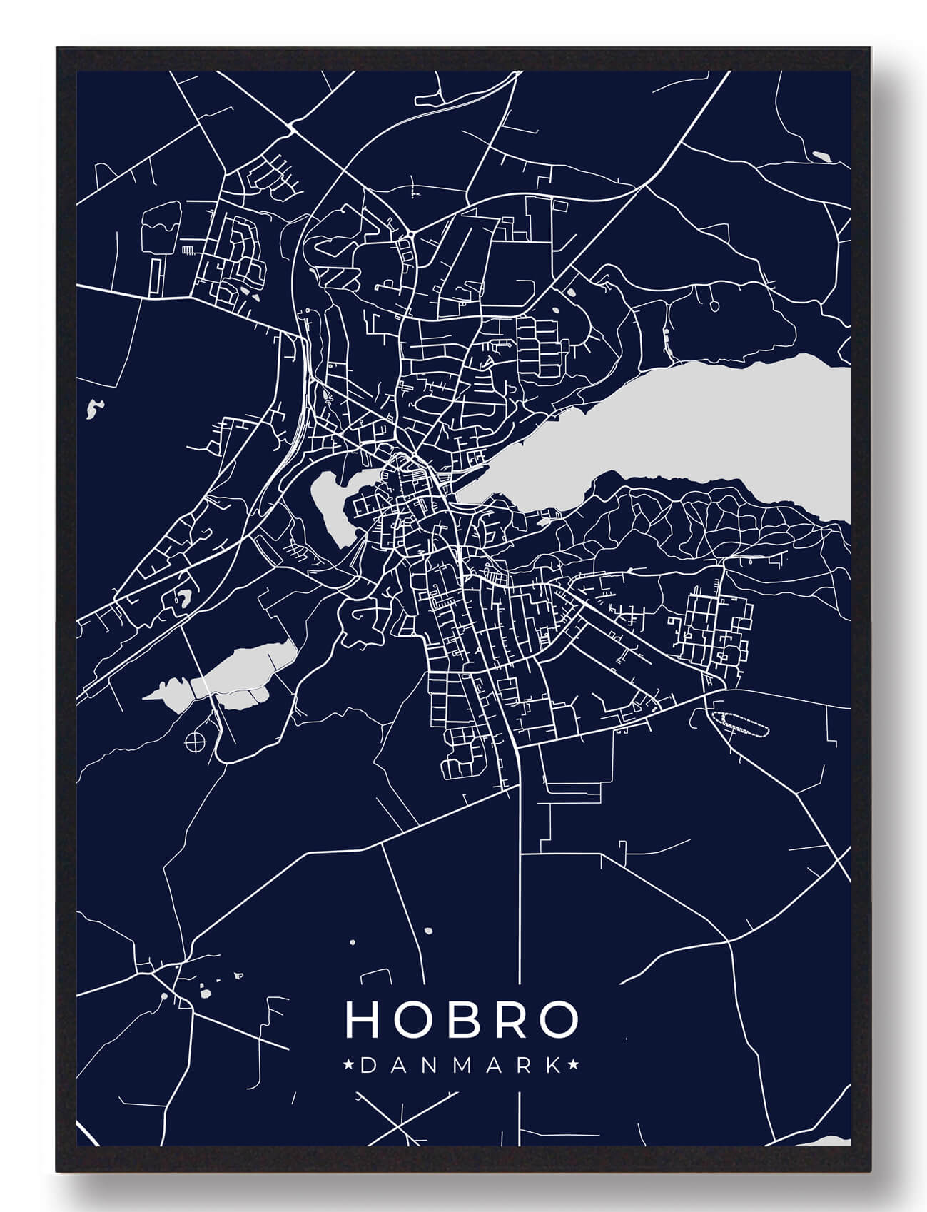 Hobro Plakat Mørkeblå  Størrelse:   15x21cm  A5