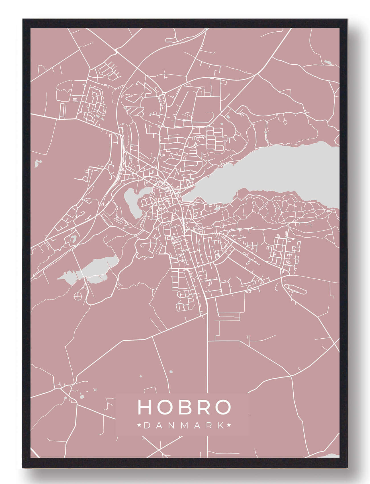 Hobro Plakat Rosa  Størrelse:   15x21cm  A5