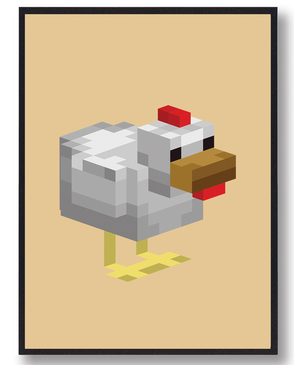 Høne Gul Minecraft Gamerplakater  Størrelse:   21x29 7cm  A4