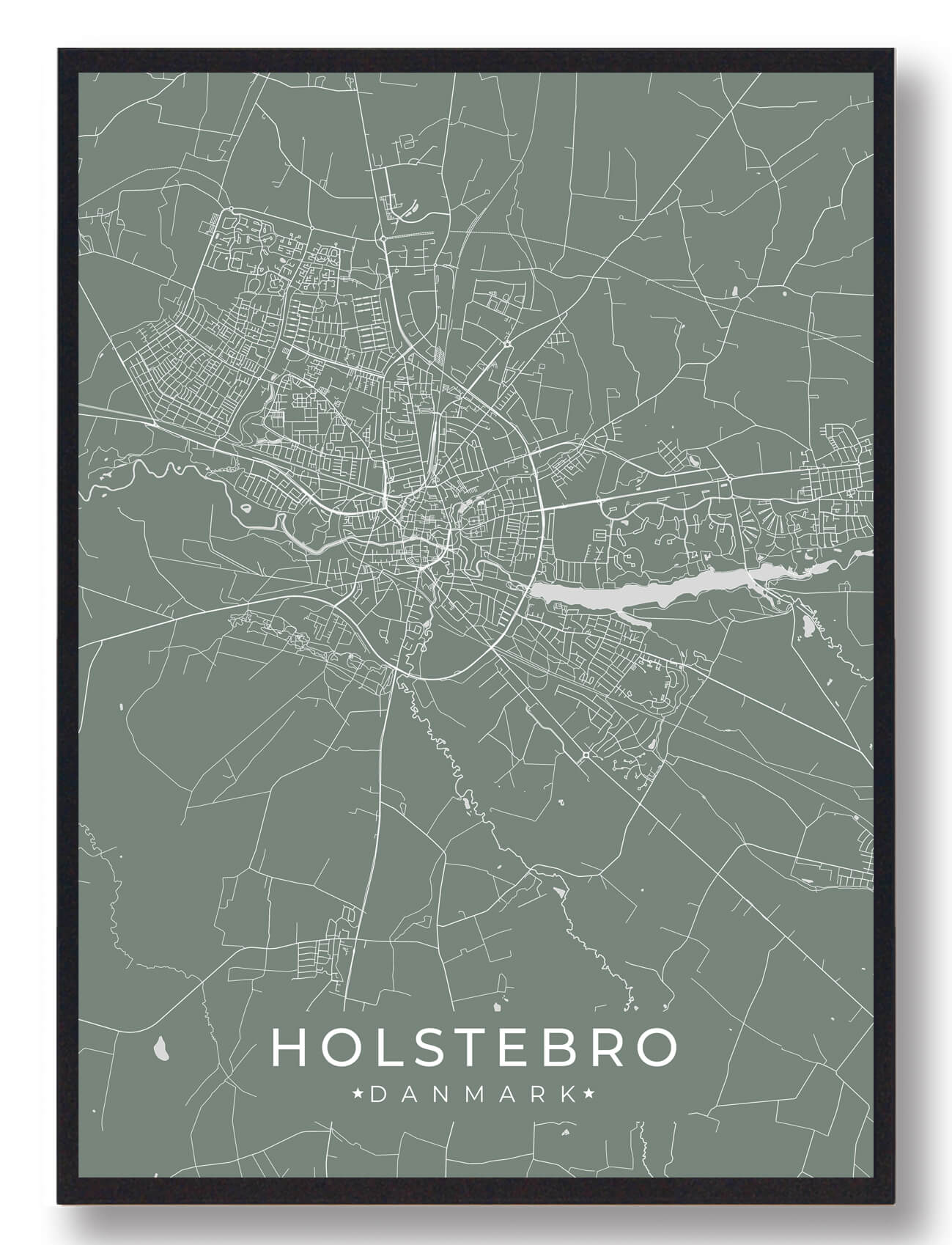 Holstebro Plakat Grøn  Størrelse:   15x21cm  A5