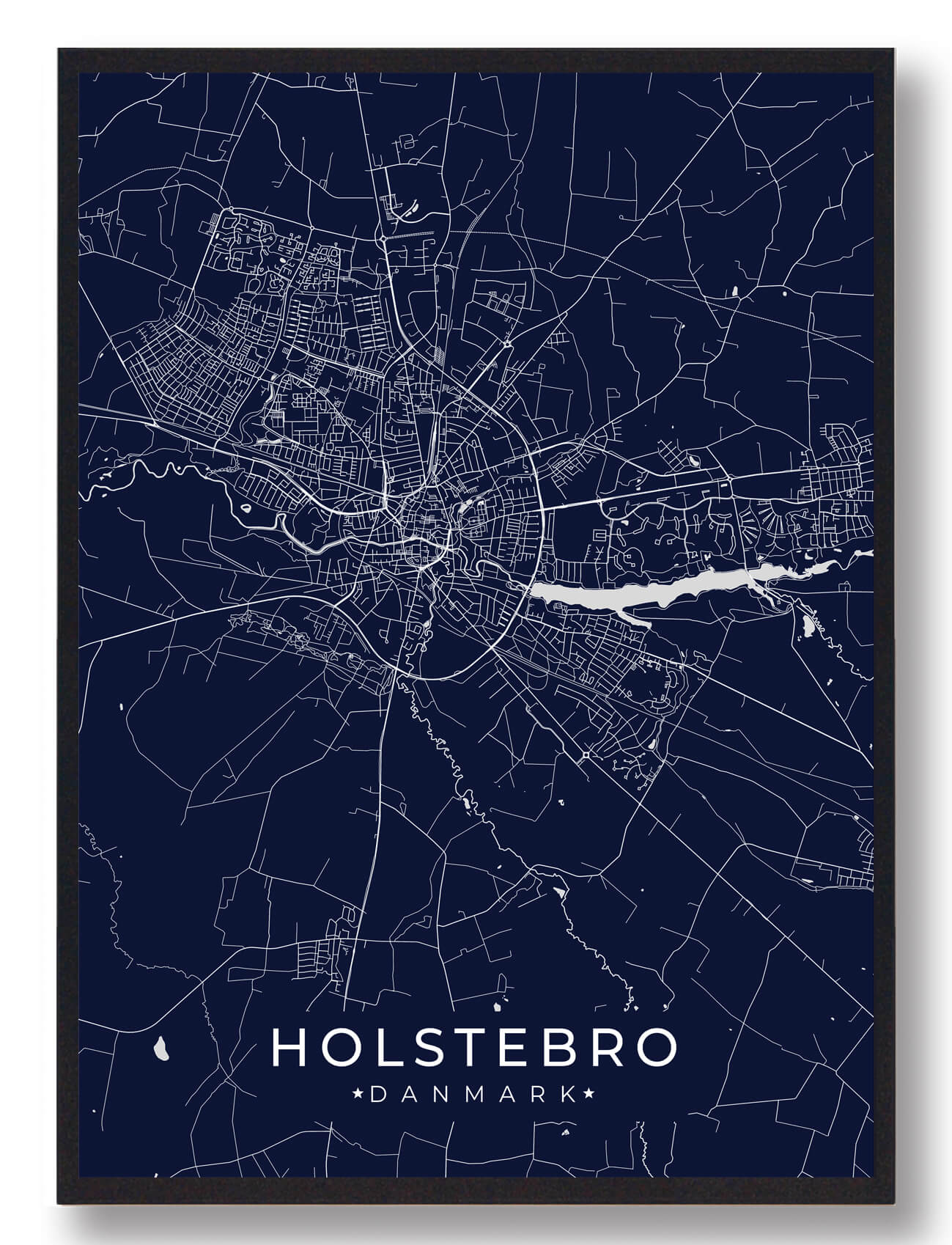 Holstebro Plakat Mørkeblå  Størrelse:   15x21cm  A5