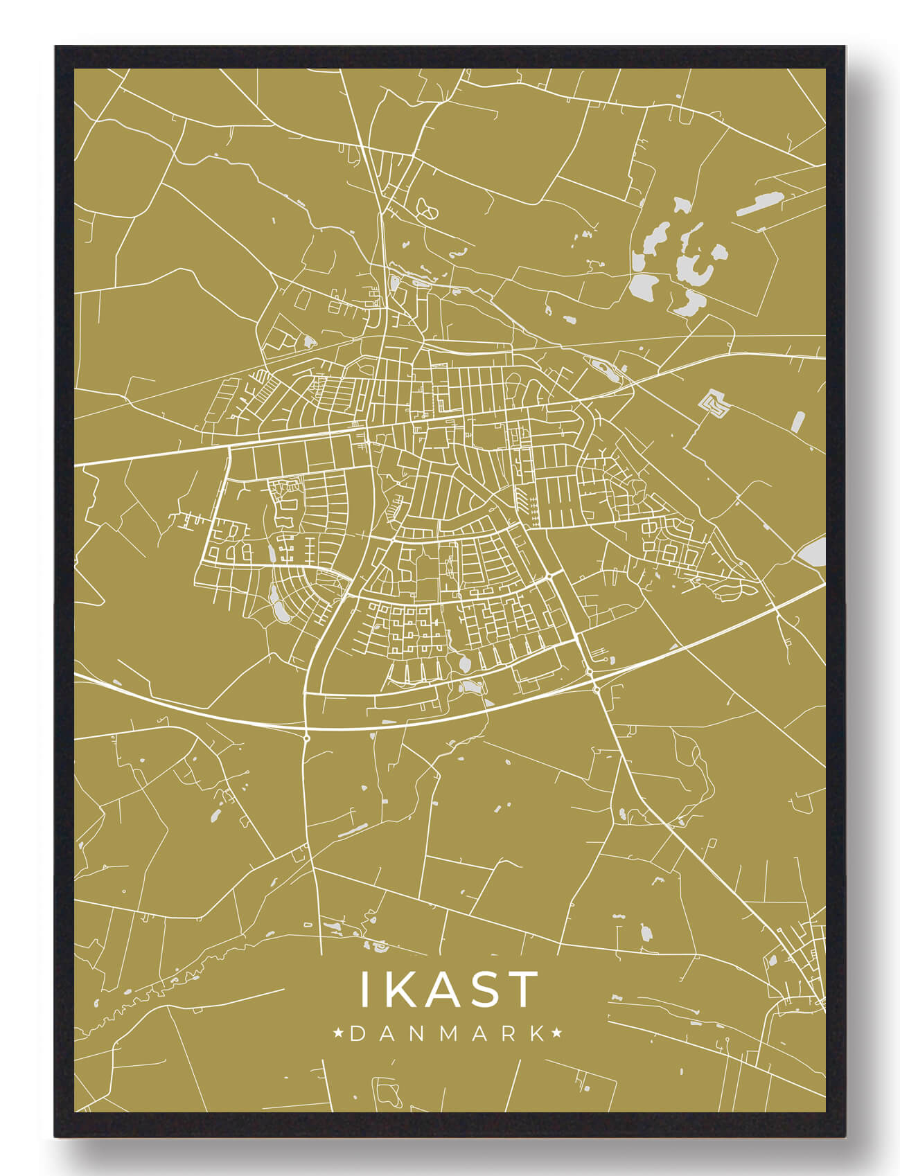 Ikast Plakat Gul  Størrelse:   15x21cm  A5