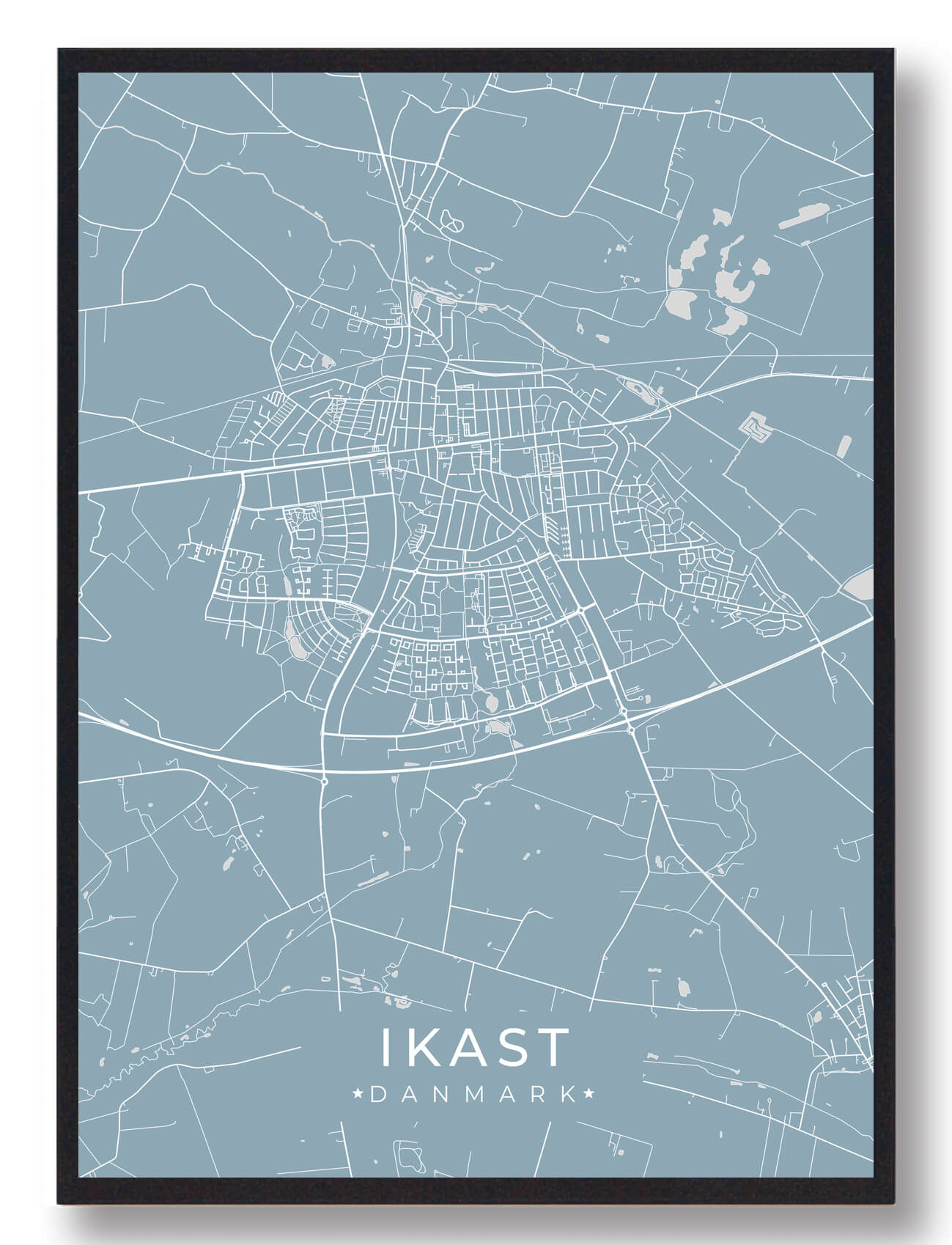 Ikast Plakat Lyseblå  Størrelse:   15x21cm  A5