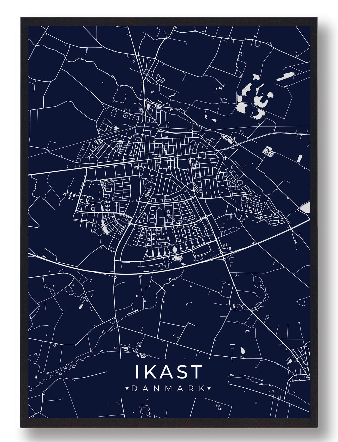 Ikast Plakat Mørkeblå  Størrelse:   15x21cm  A5