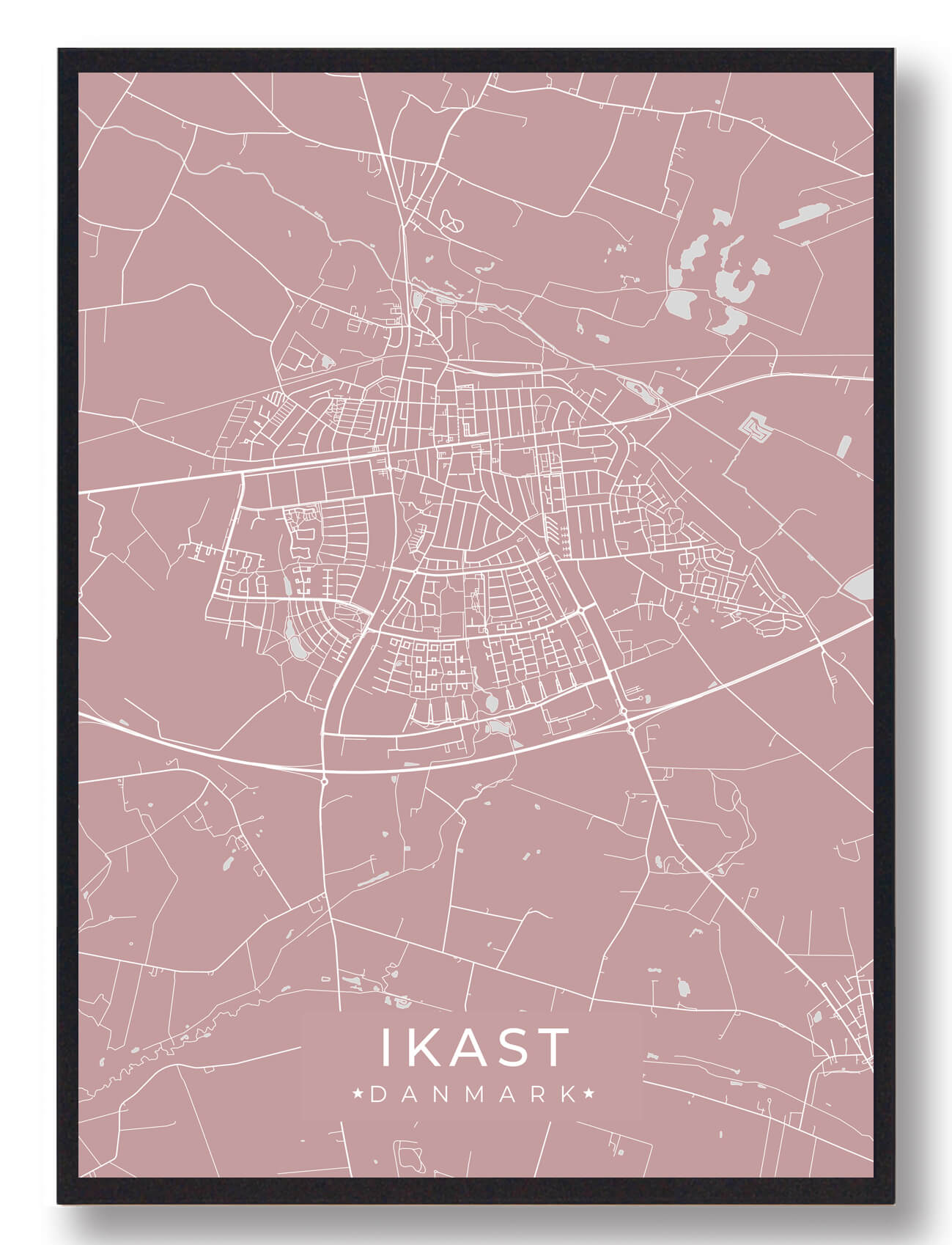Ikast Plakat Rosa  Størrelse:   15x21cm  A5