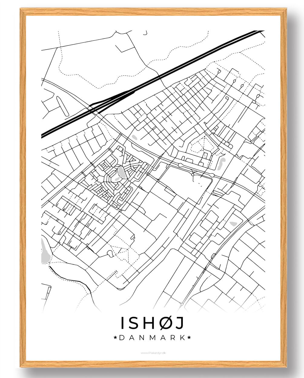 Ishøj   Plakat Hvid  Størrelse:   15x21cm  A5