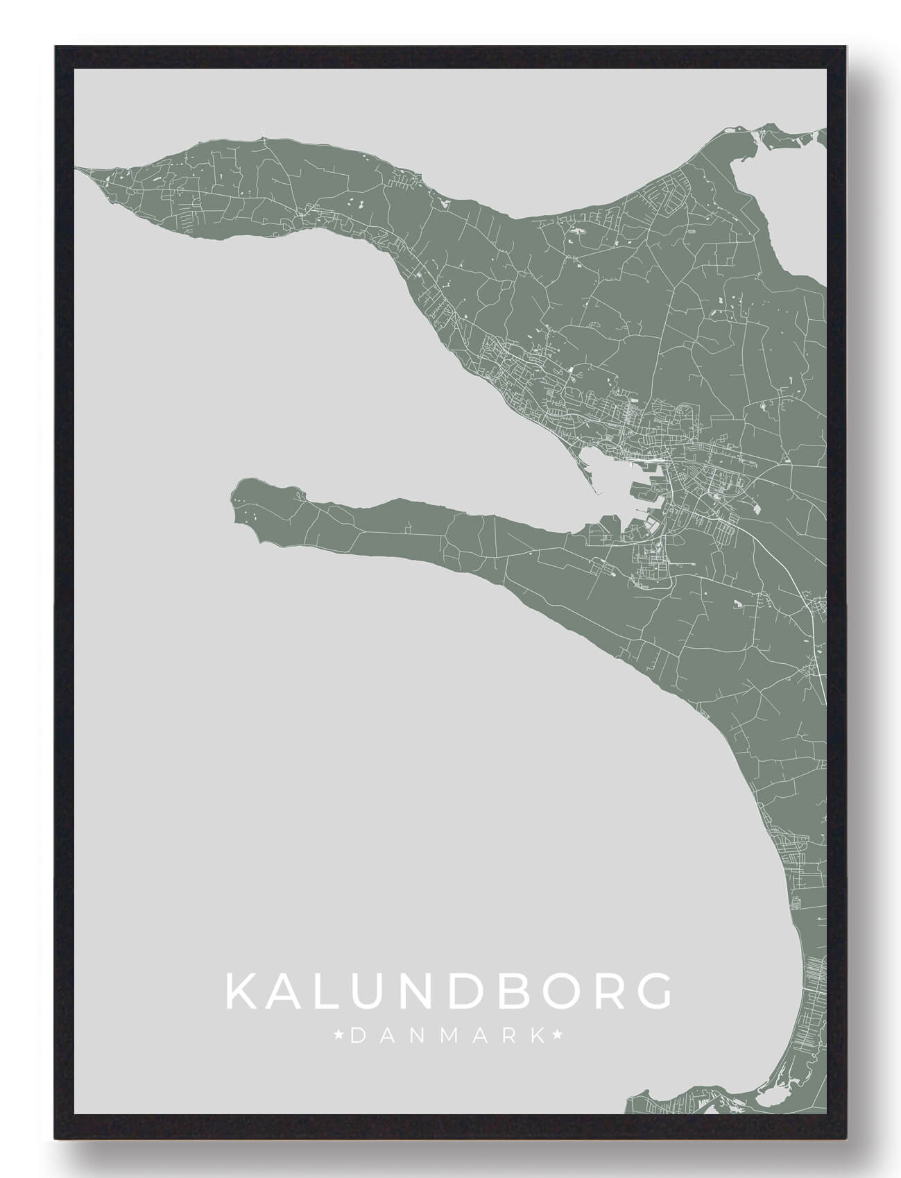Kalundborg Plakat Grøn  Størrelse:   15x21cm  A5