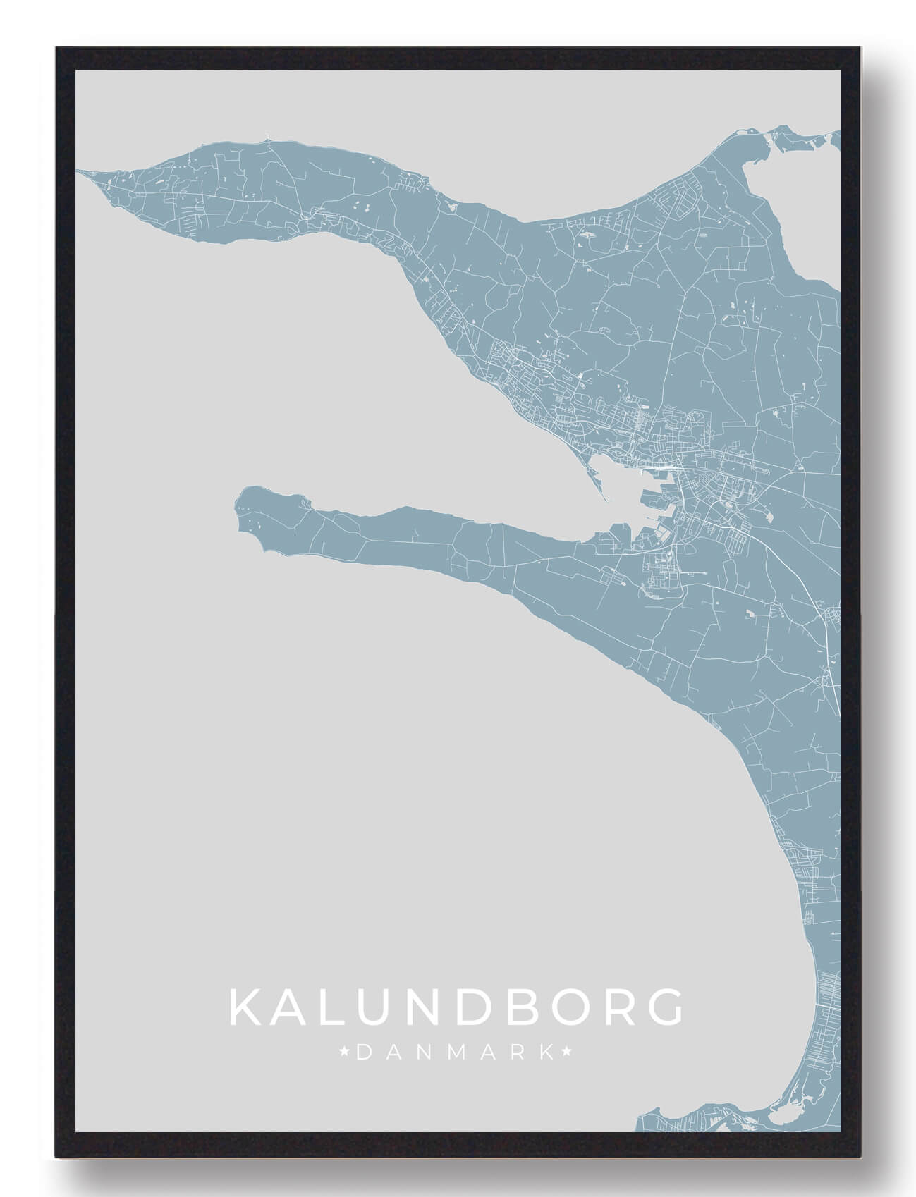 Kalundborg Plakat Lyseblå  Størrelse:   15x21cm  A5