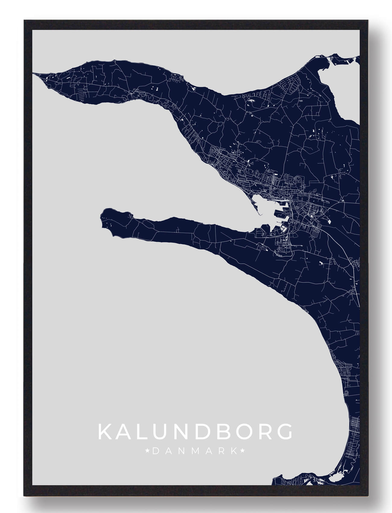 Kalundborg Plakat Mørkeblå  Størrelse:   15x21cm  A5