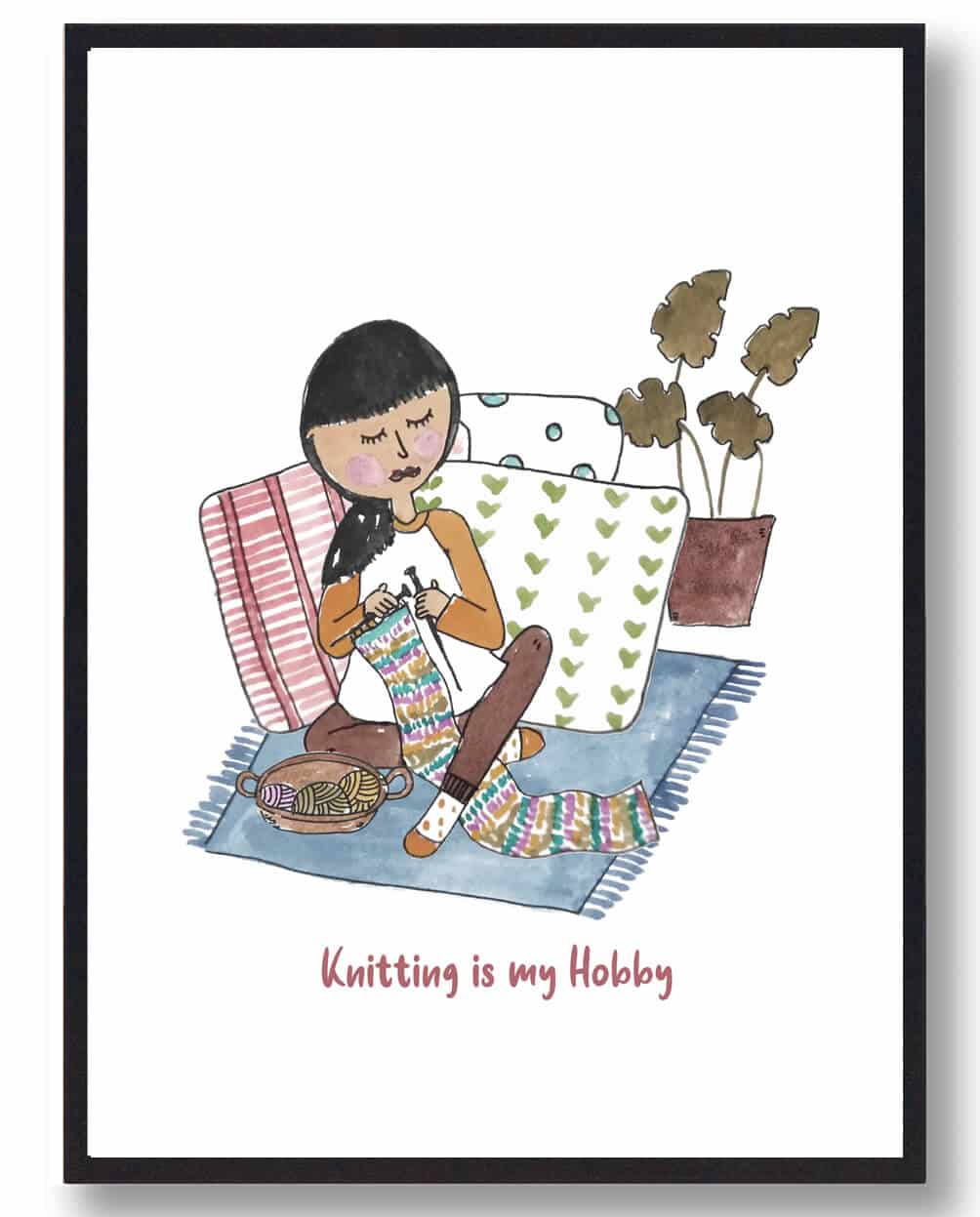 Knitting     Hobby Strikkeplakat  Størrelse:   21x29 7cm  A4
