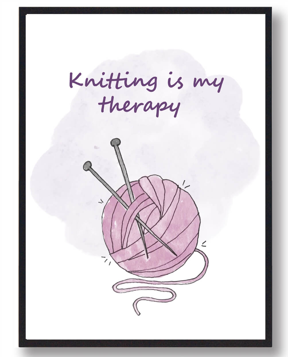 Knitting     Therapy Strikkeplakat  Størrelse:   21x29 7cm  A4