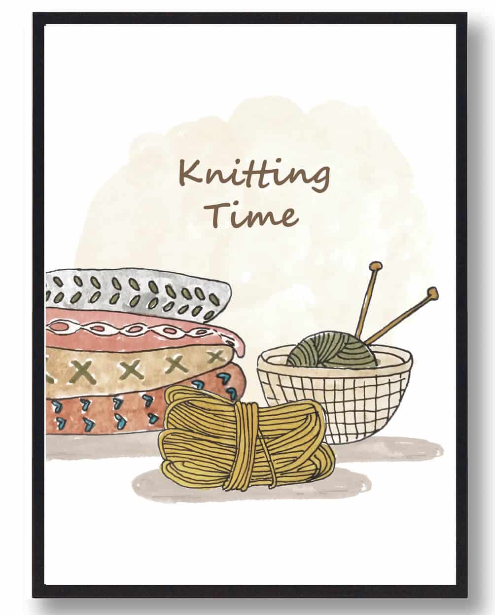 Knitting Time Strikkeplakat  Størrelse:   21x29 7cm  A4