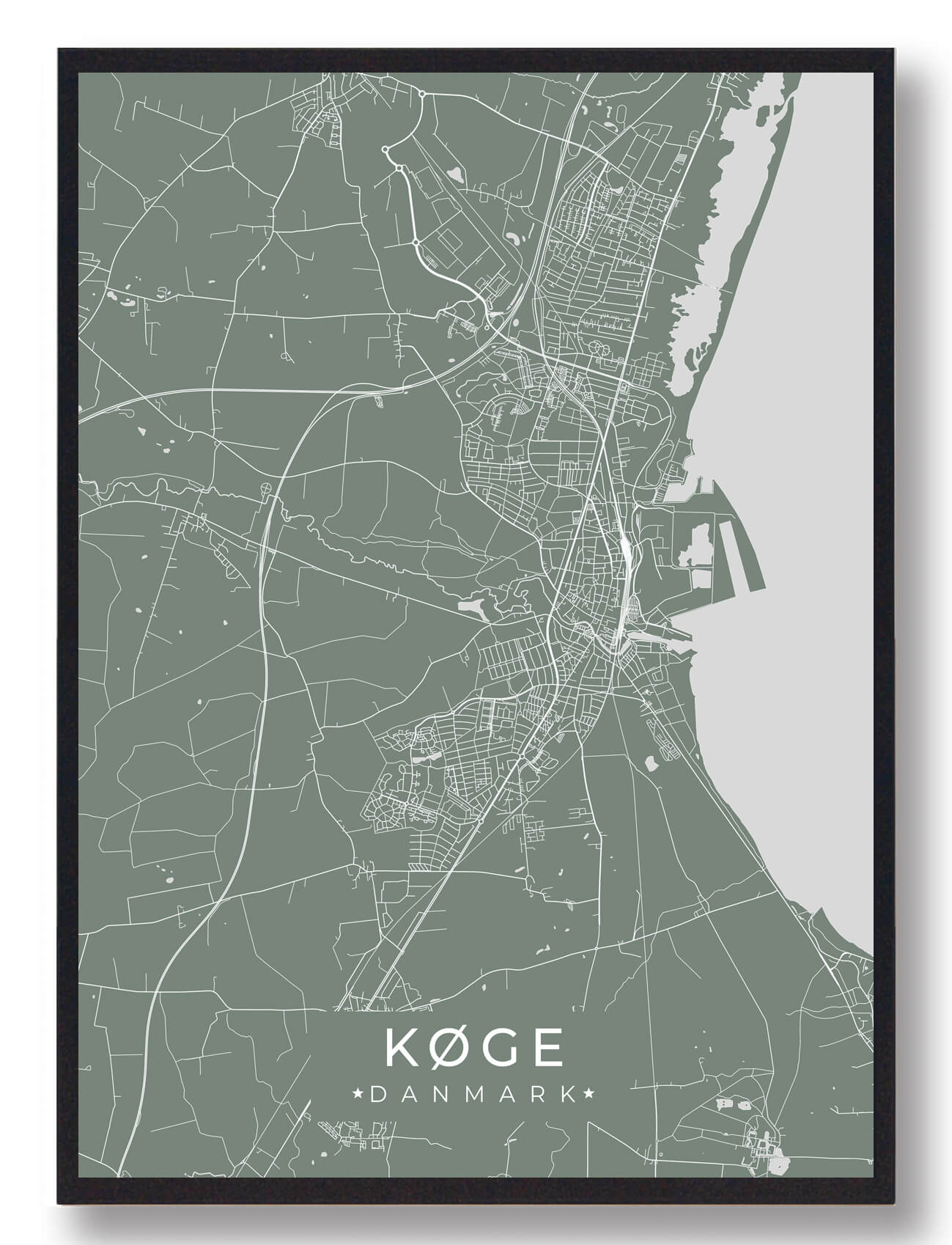 Køge Plakat Grøn  Størrelse:   15x21cm  A5