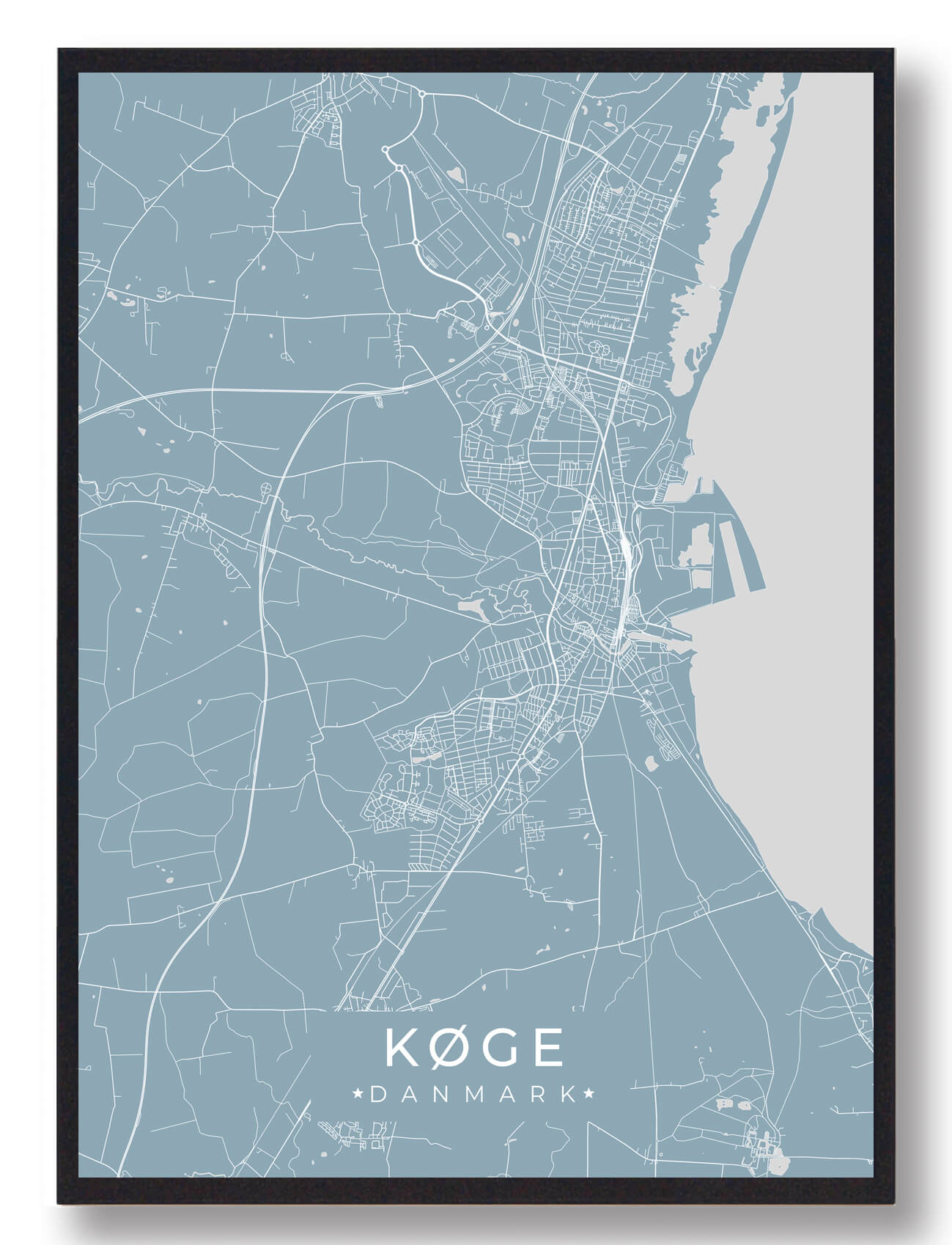 Køge Plakat Lyseblå  Størrelse:   15x21cm  A5