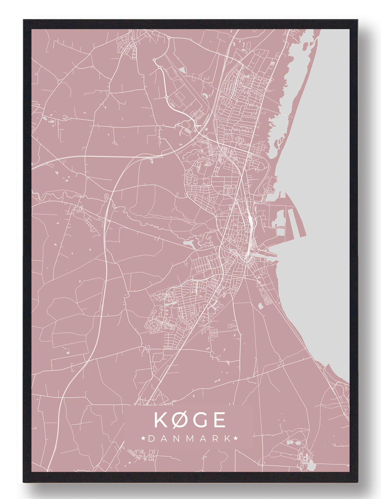 Køge Plakat Rosa  Størrelse:   15x21cm  A5