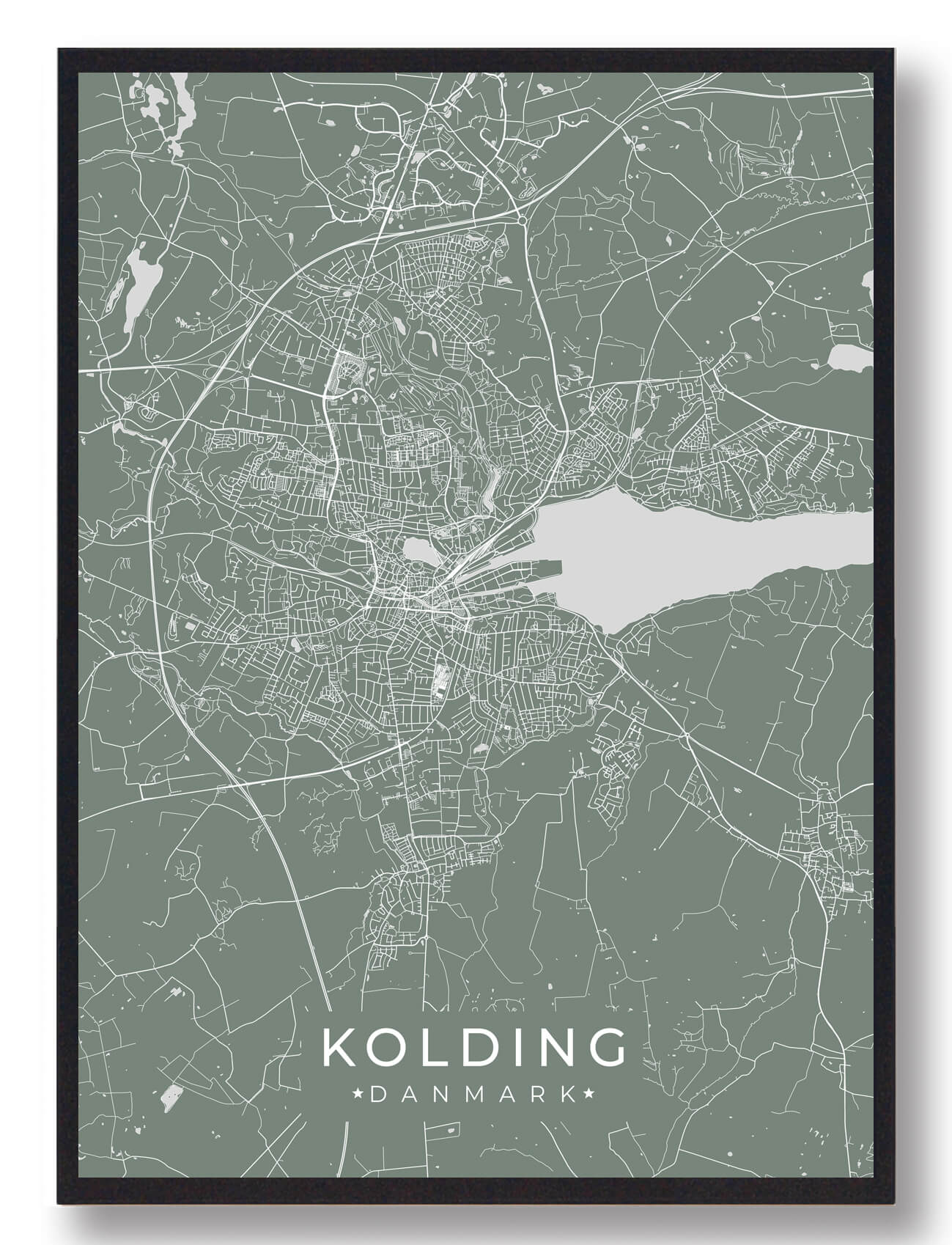 Kolding Plakat Grøn  Størrelse:   15x21cm  A5