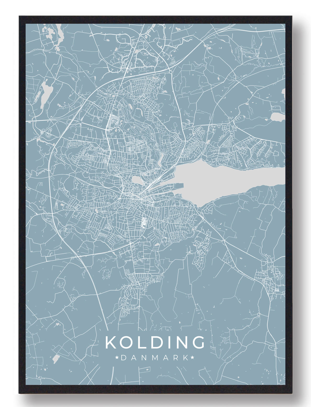 Kolding Plakat Lyseblå  Størrelse:   15x21cm  A5