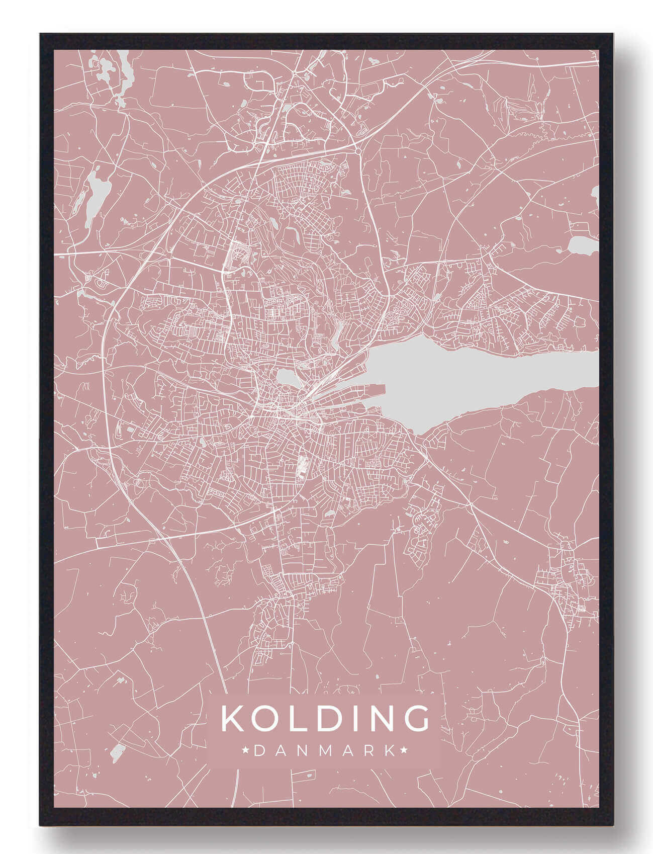 Kolding Plakat Rosa  Størrelse:   15x21cm  A5