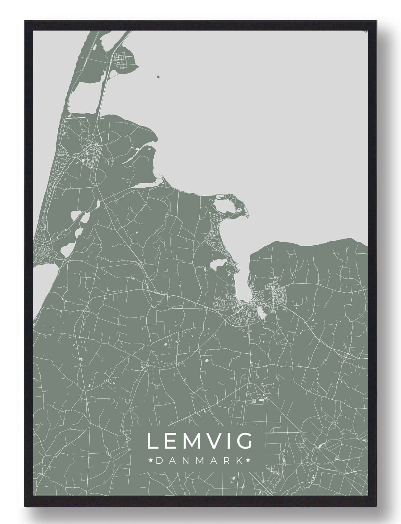 Lemvig Plakat Grøn  Størrelse:   15x21cm  A5