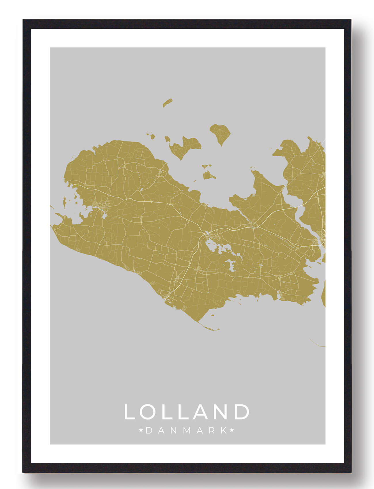 Lolland Plakat Gul  Størrelse:   21x29 7cm  A4