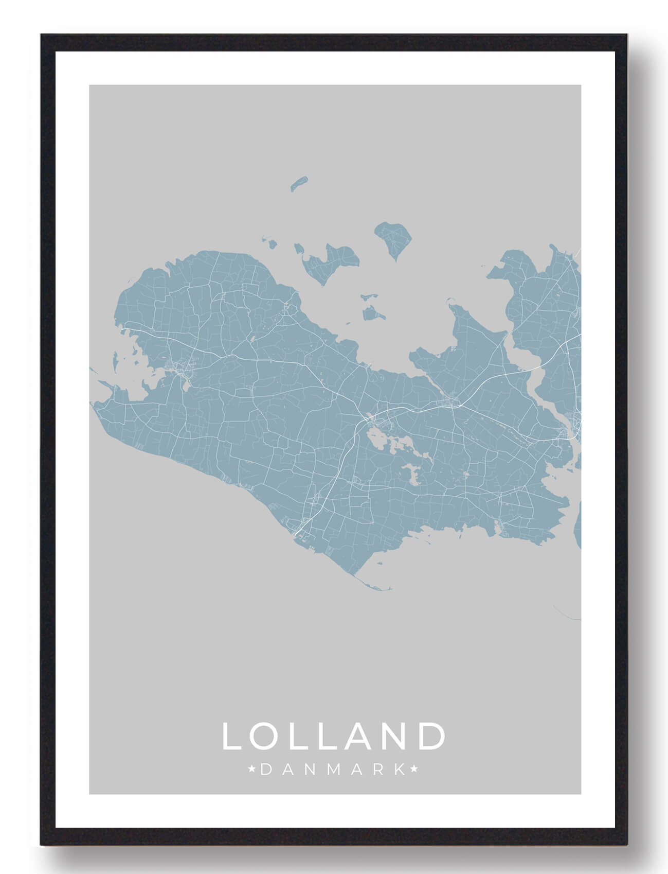 Lolland Plakat Lyseblå  Størrelse:   15x21cm  A5
