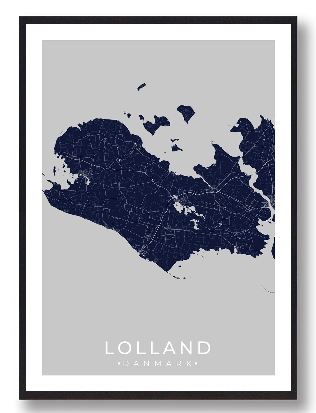 Lolland Plakat Mørkeblå  Størrelse:   15x21cm  A5
