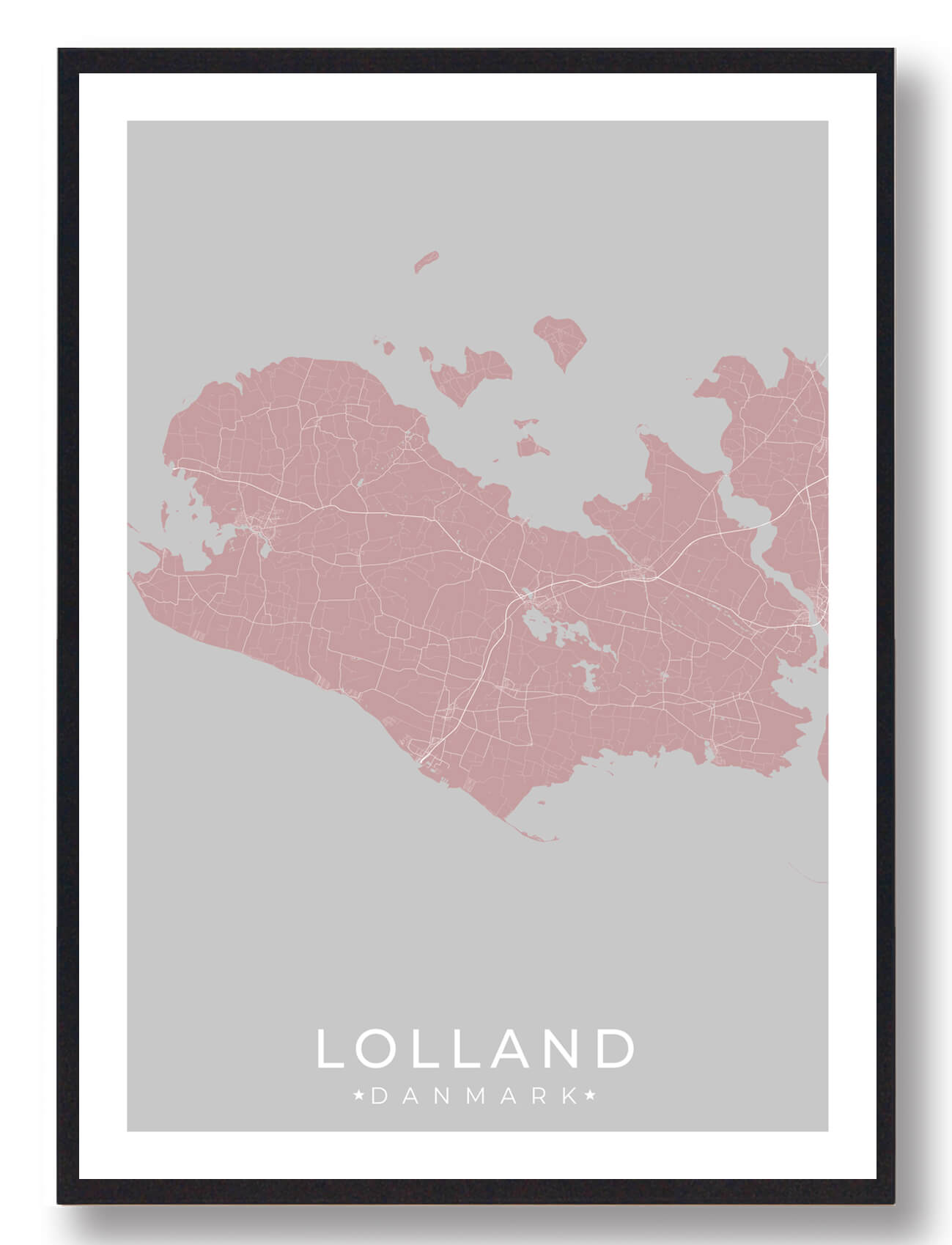 Lolland Plakat Rosa  Størrelse:   15x21cm  A5