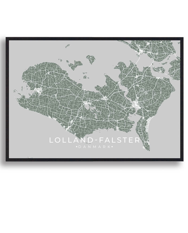 Lolland-falster Plakat Grøn  Størrelse:   15x21cm  A5