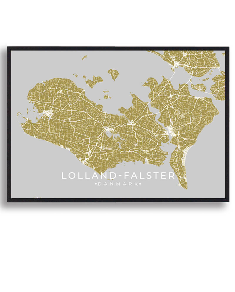 Lolland-falster Plakat Gul  Størrelse:   15x21cm  A5