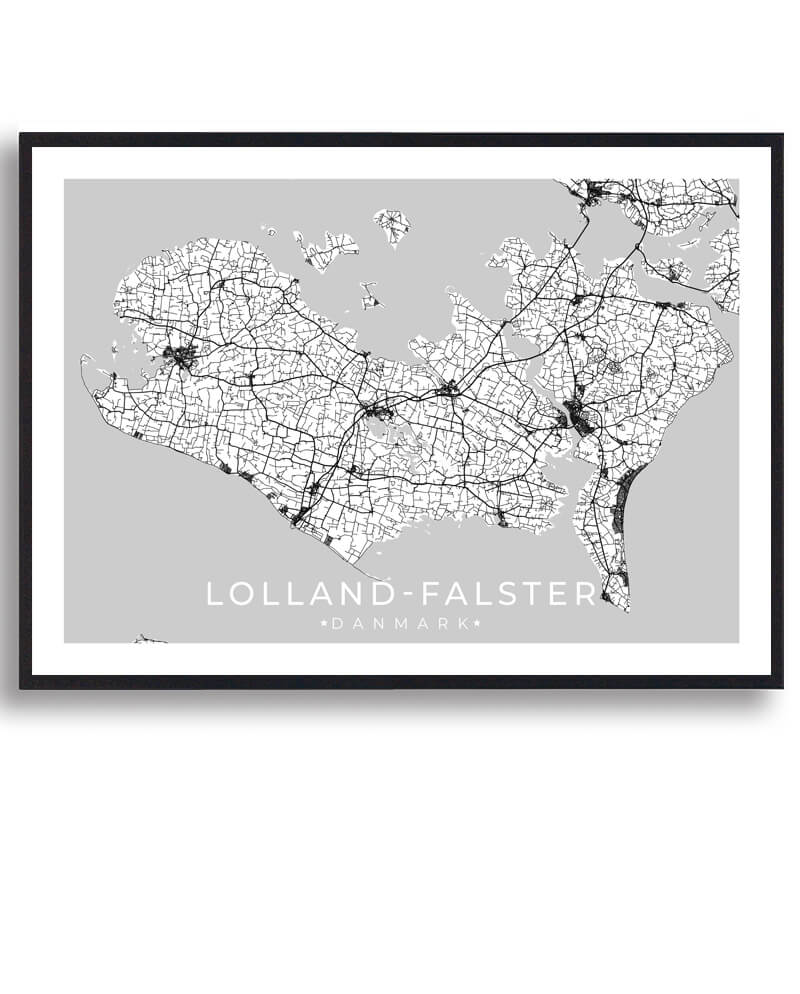 Lolland-falster Plakat Hvid  Størrelse:   15x21cm  A5