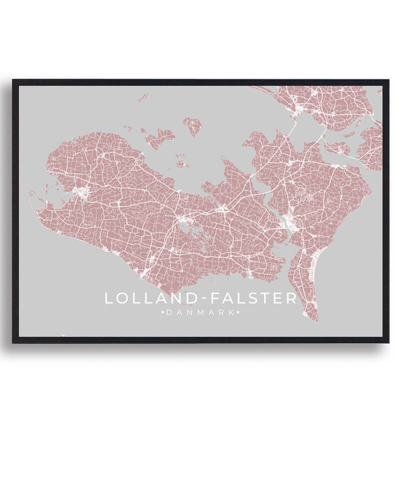 Lolland-falster Plakat Rosa  Størrelse:   15x21cm  A5