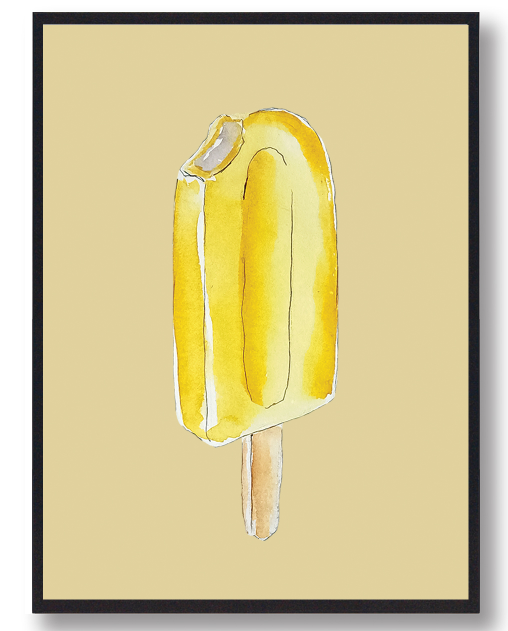 Lynstang Håndtegnet Plakat  Gul   Størrelse:   15x21cm  A5
