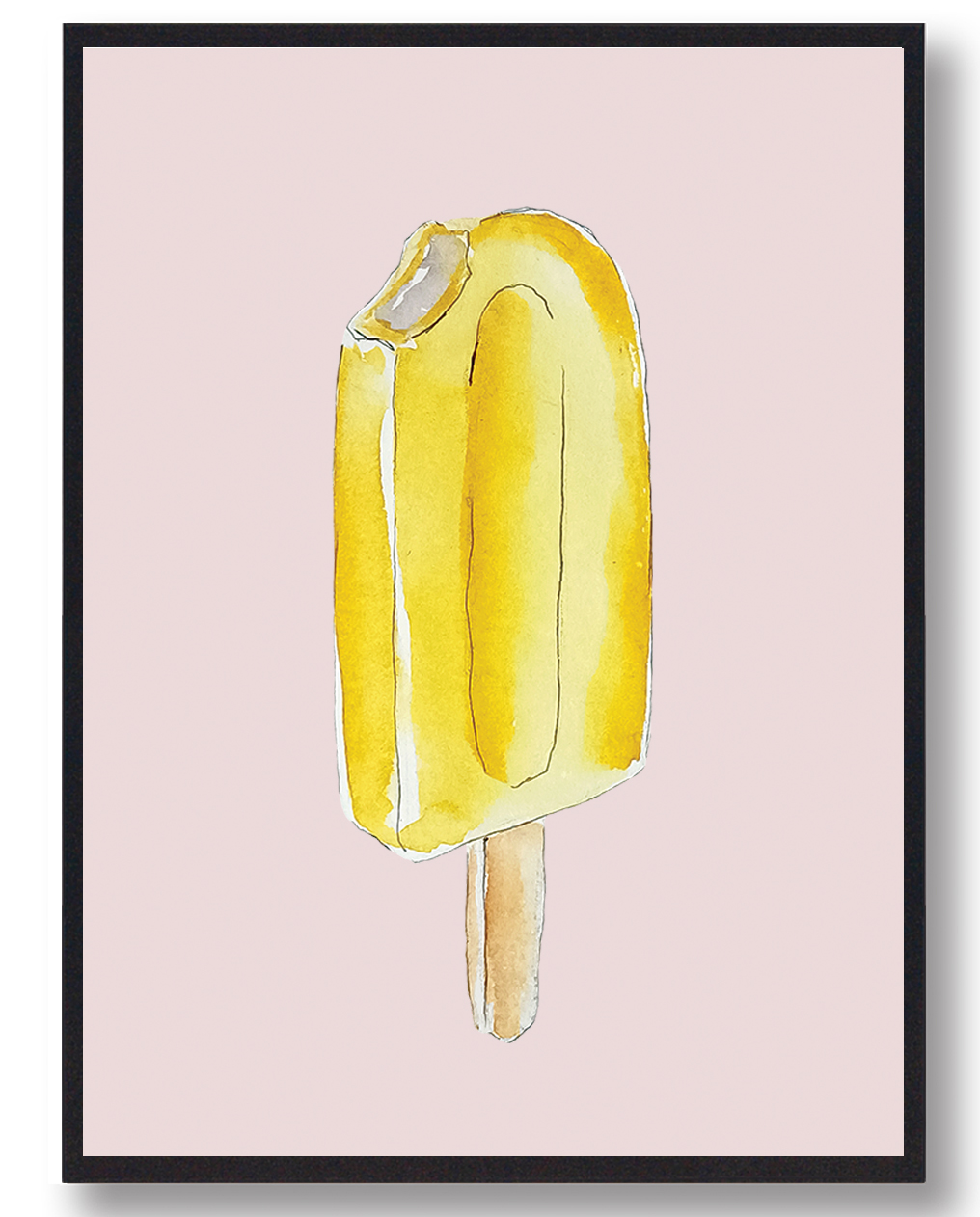 Lynstang Håndtegnet Plakat  Lyserød   Størrelse:   15x21cm  A5