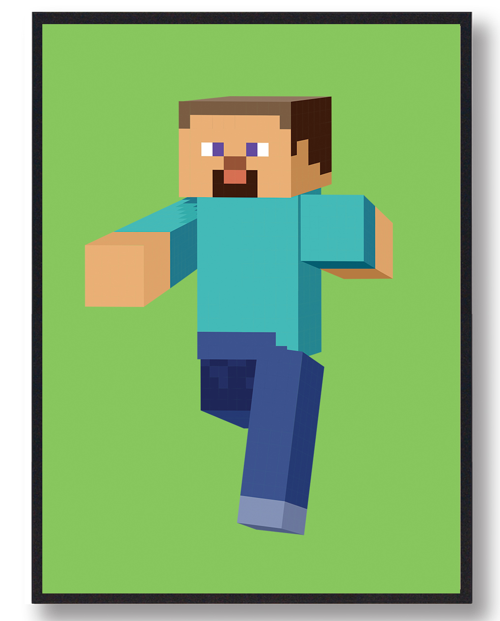 Mand Minecraft Gamerplakater  Grøn   Størrelse:   21x29 7cm  A4