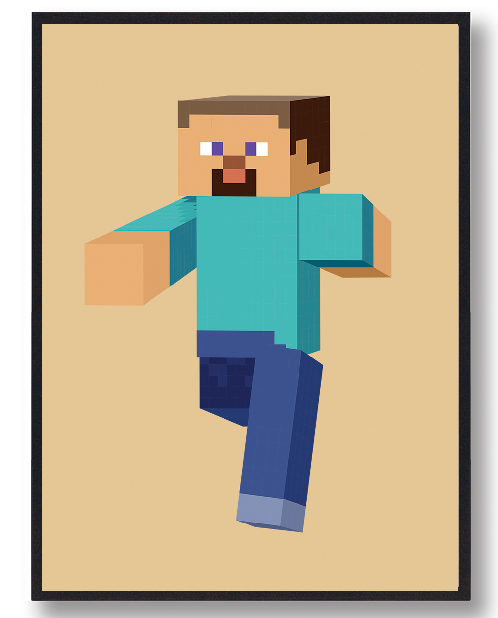 Mand Minecraft Gamerplakater  Gul   Størrelse:   21x29 7cm  A4
